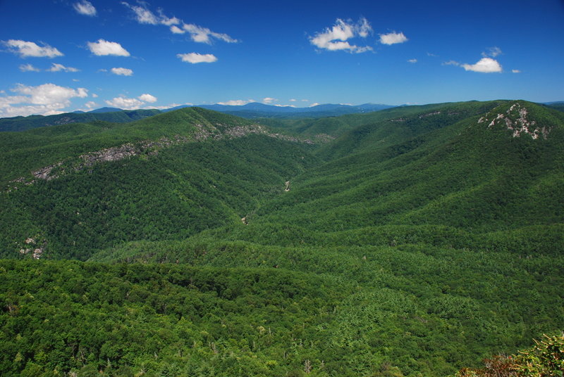 Linville Gorge Wilderness Area as seen from the peak of Table Rock Mountain.