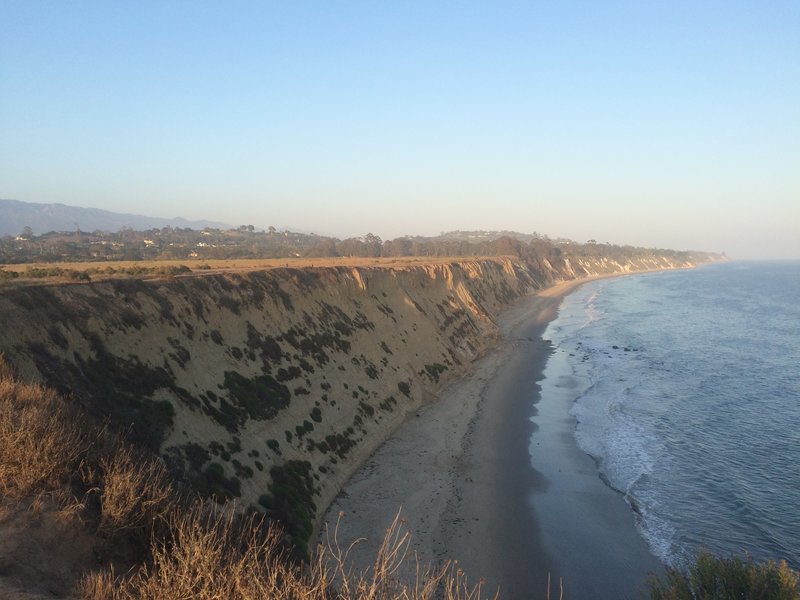 Looking down the coast from the bluffs above More Mesa Beach.