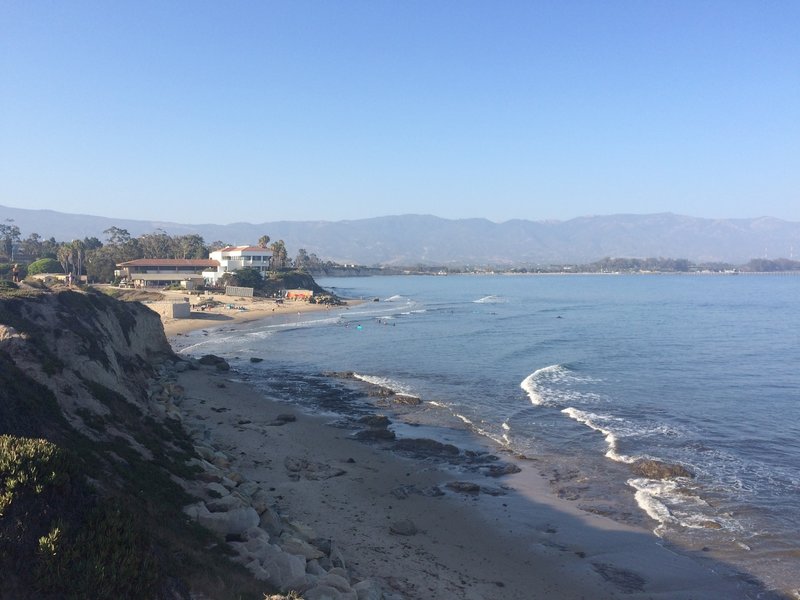 View down-coast from the Campus Point Trail.