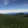 Panorama looking east just before summit