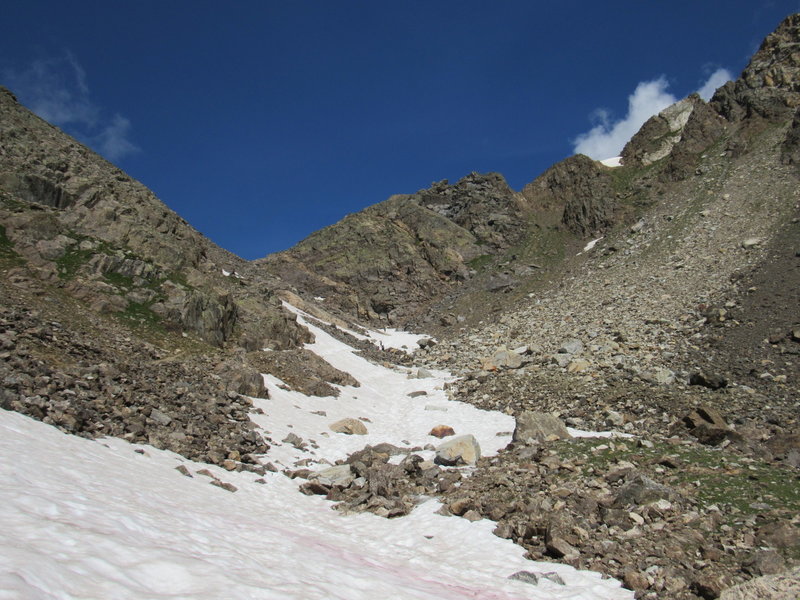 Snowy segments on Fancy Pass - Aug 6