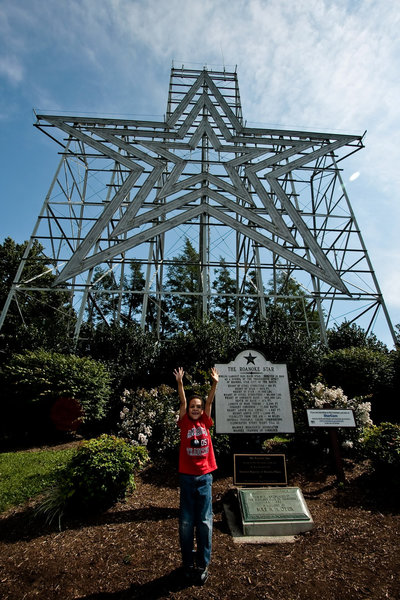 90' neon star at the top of Mill Mountain