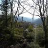 A hiker on Rorhbaugh Trail.