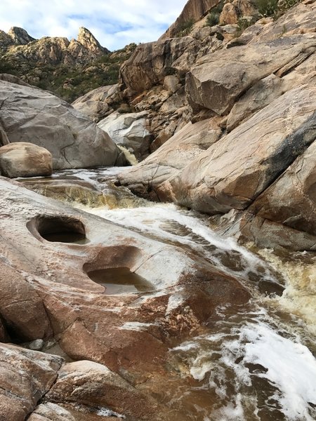 The pools make a great place to cool off before heading back down. However, be careful of heavy runoff during rain storms.