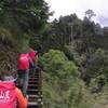 Heading up the stairs on the Tatajia Trail.