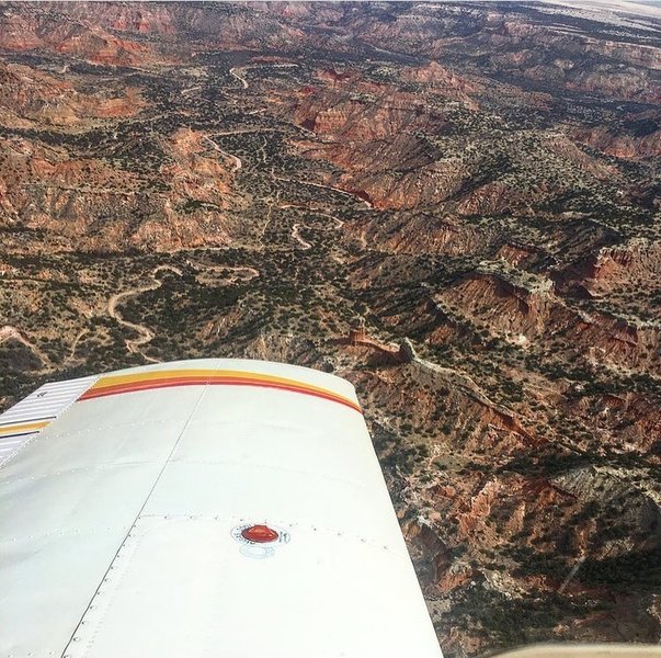 Aerial shot of the Lighthouse Trail from a Cessna 172.