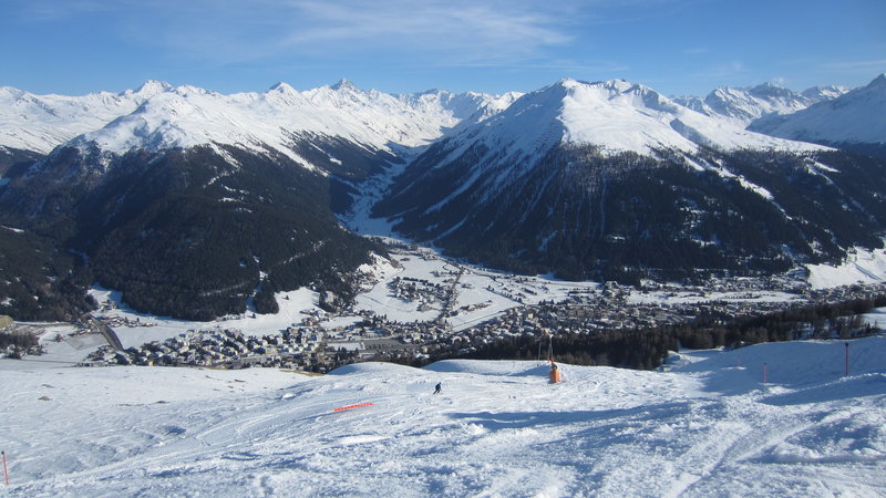 View over Davos from Parsenn ski area