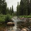 Crossing the East Fork of Big Goose Creek.