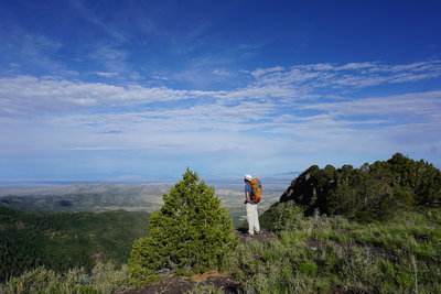 Soaking up the view from the Crest.