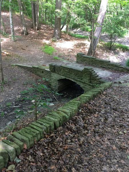 The stone bridge, looking down from the hill.