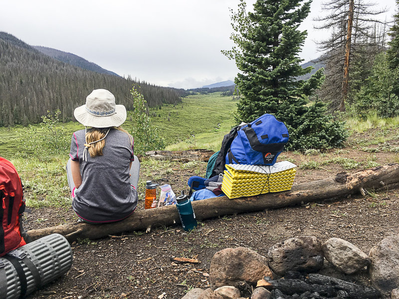 Lunch break on the Weminuche Trail. Happened upon this campsite just in time, trying to beat the afternoon rains.