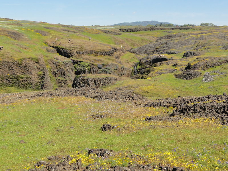 Exposed areas of the Table Mountain ancient lava flow - notice the absence of designated trails