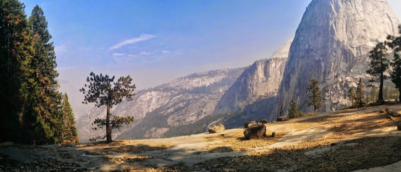 'The mountains are calling and I must go.' - Near the top of Nevada Fall in Yosemite National Park, and just off the trail named after the quote's author, John Muir