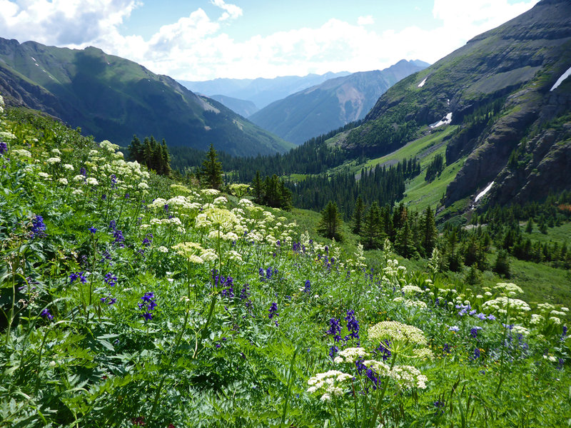 Looking back towards the lower basin from 11,700'