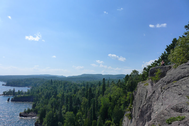 A little lady perches above Lake Superior on Shovel Point