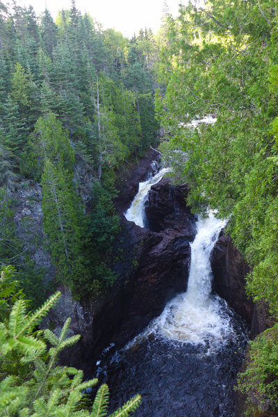 View of the mysterious Devil's Kettle from the overlook.