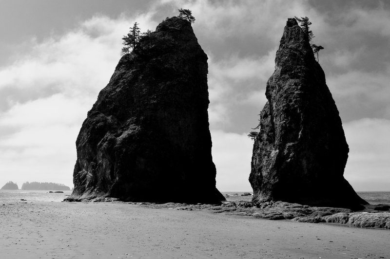 Plenty of sea stacks at Rialto Beach.