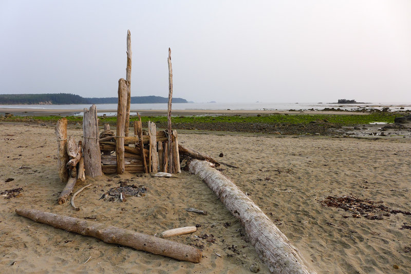 Sand Point is full of fun driftwood structures