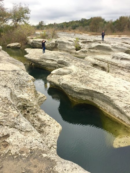 McKinney Falls State Park, just above the waterfalls in the winter time.