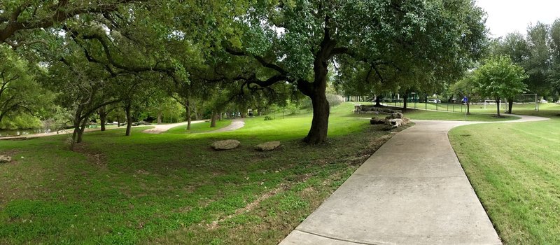 Woodlands Park & Nature Preserve... easy trail loop around the park and creek/lake area.