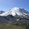 The rocky/scree slope ridge in the left foreground is Burroughs Mountain.