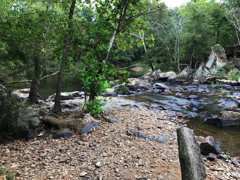 Rocky natural dam above Bobbitt Hole