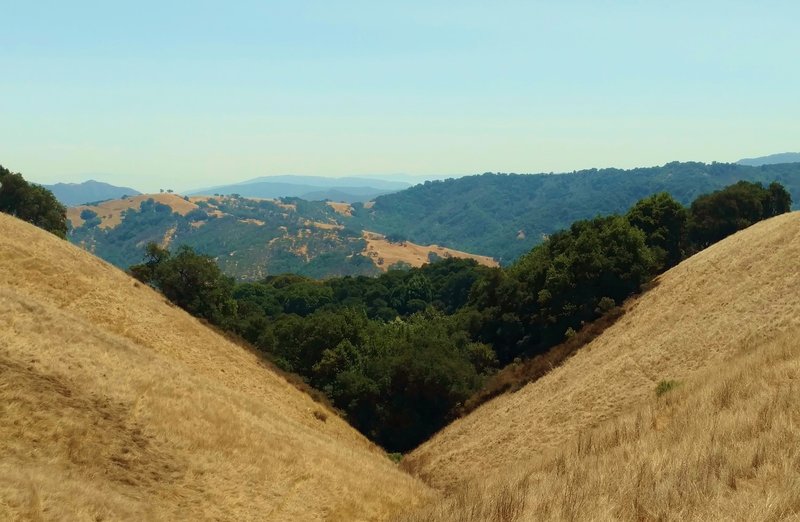 The hills of Central California seem to go on forever, when looking south from Bald Peaks Trail