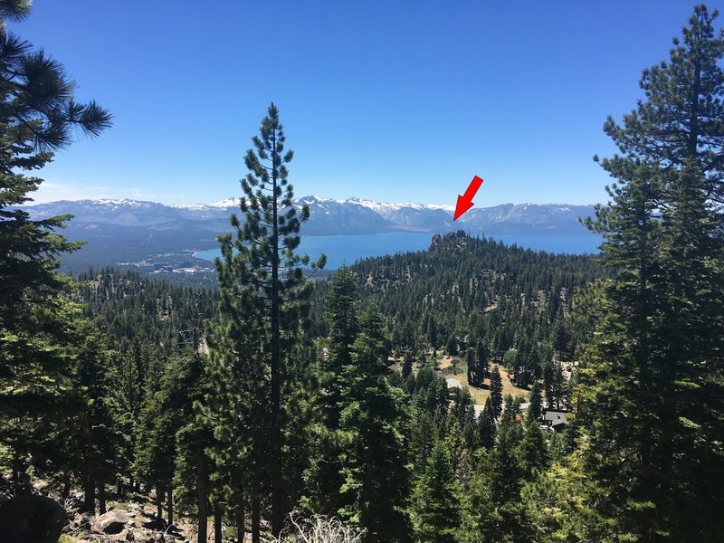 Castle Rock and Tahoe Basin seen from Daggetts Loop