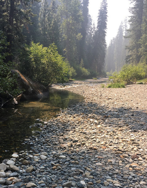 Creek crossing near the big flat campground trailhead in Sep. 2017