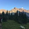 Looking out to Pyramid Peak.