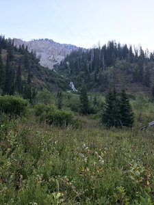 One of the waterfalls, still running in September and still cascading down a beautiful staircase