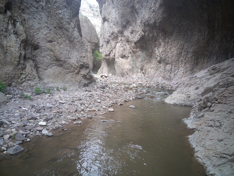 The slot canyon gets quite narrow at one point.