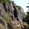 Trail goes through this crack. Known as the Chimney.