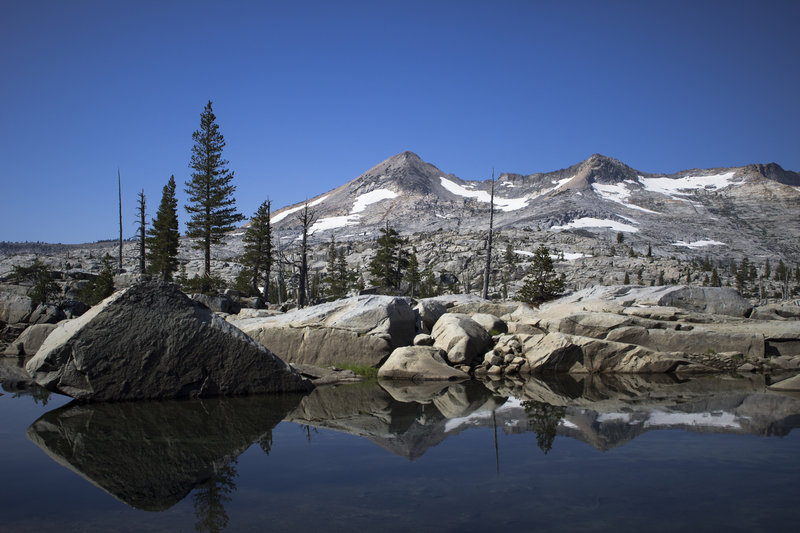 Pyramid Peak with Lake Aloha in the foreground.