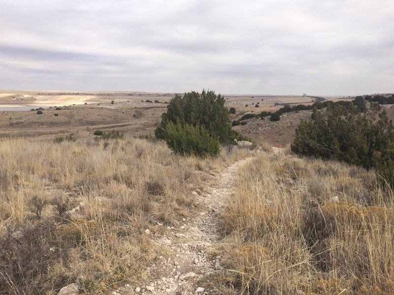 This is a look down "Oil Well Climb" toward the dam.