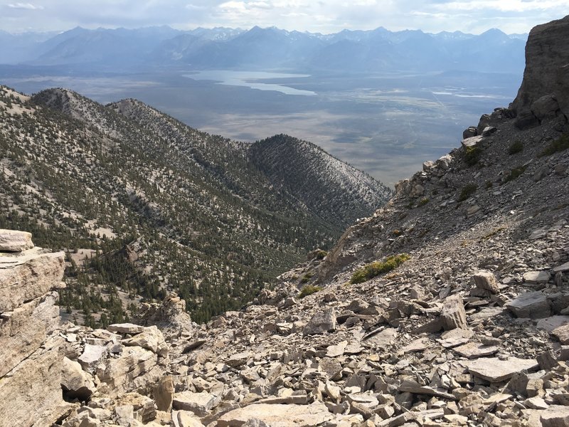 View of Long Valley and Lake Crowley from the summit of Glass Mountain.