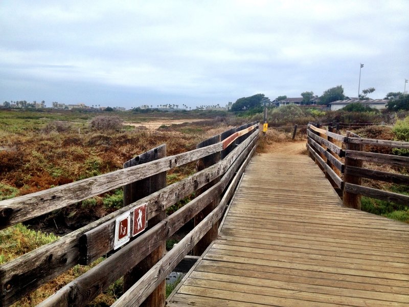 The bridge crossing the Estuary waterway at the end of Grove Street.