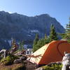 The view south from Campsite 6, looking at Capitol Peak/Lake.