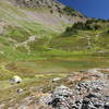 Alpine tarn on Mount Outram trail