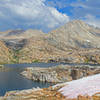 Big Bear Lake with Feather Peak on the right. Ursa Lake is beyond the low gap in the right center.