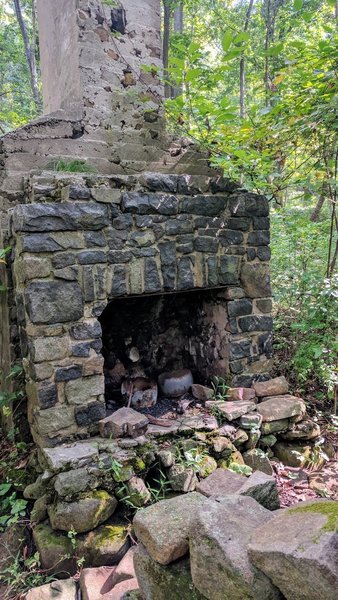 Ruins of an abandoned structure off Copper Mine Trail in Ted Stiles Preserve.