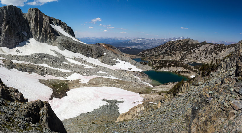 Deer Lakes from the eastern ridge of the surrounding mountains