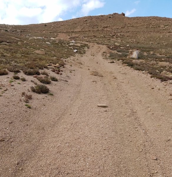 Almost there-the summit of Almagre Mountain.