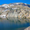 Upper Lewis Lake and Granite Dome. Climbing Granite Dome from here would not be difficult except there are still deep snow patches (8/26/2017)