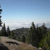 Looking west from the trail at the low cloud cover over Hemet, CA.