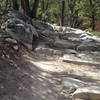 Big rock steps on the climb from Otero Canyon back up to the West Ridge.