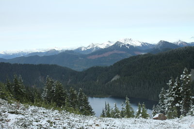 The Old Settler Mountain with Slollicum Lake in the foreground, from Slollicum Peak