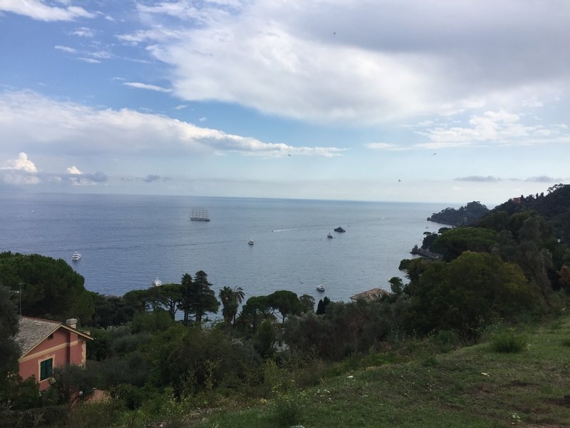 Views of the Ligurian Sea, and the many yachts and cruise ships in it, abound along this hike.