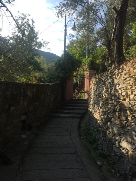 Typical stairs past villas