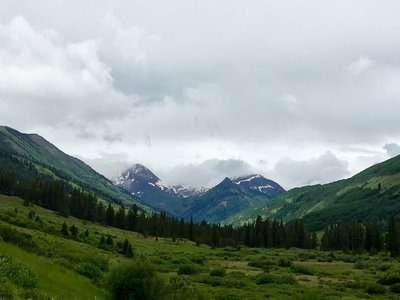 Looking back as we head into town.
